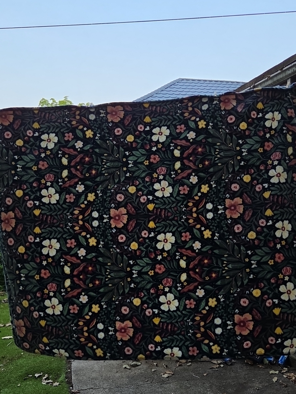 Bella Luxx Black Floral & Multicolor Botanical Throw